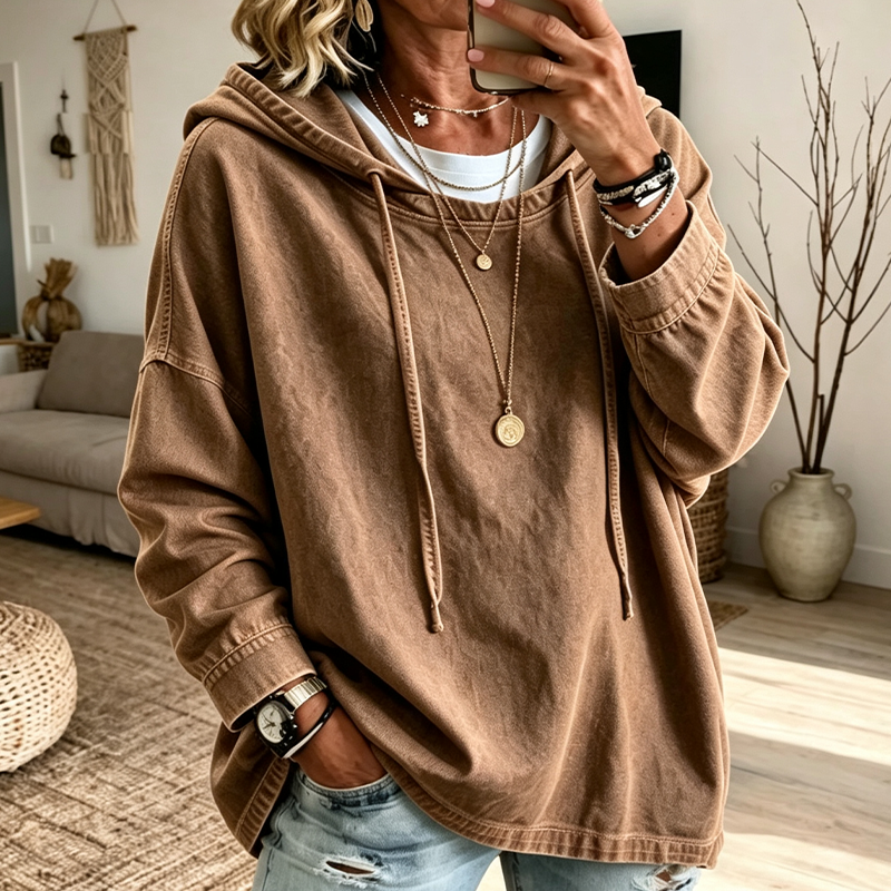 Women's Casual Denim Hoodie