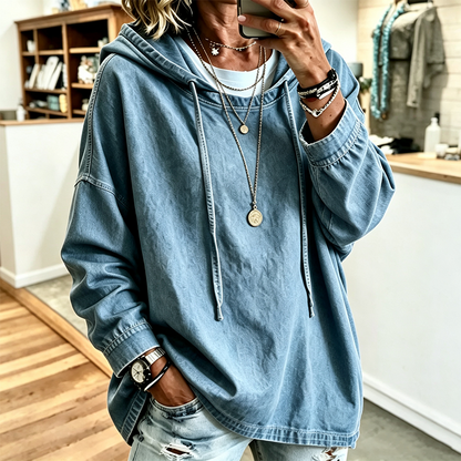 Women's Casual Denim Hoodie