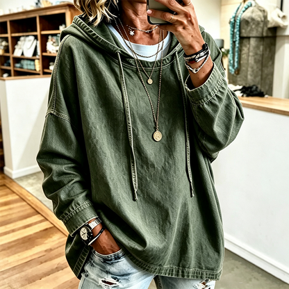 Women's Casual Denim Hoodie