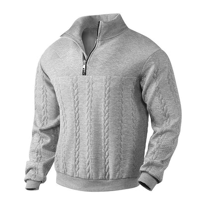 Men's Casual Jacquard Half-Zip Sweatshirt