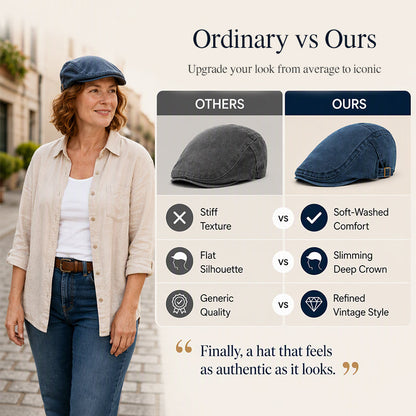 Unisex Vintage Distressed Beret Flat Cap