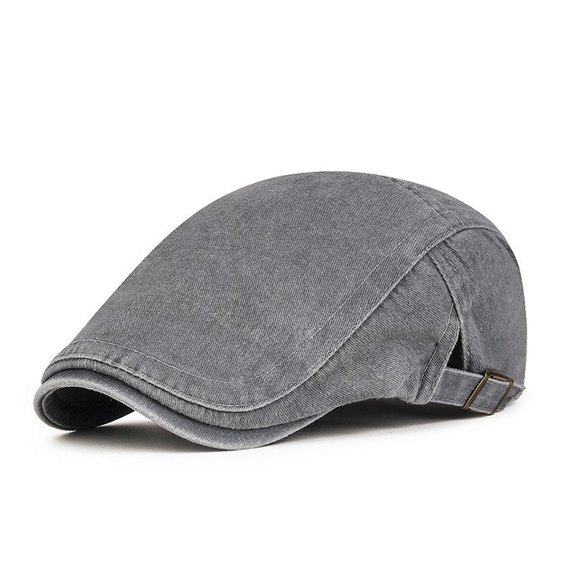 Unisex Vintage Distressed Beret Flat Cap