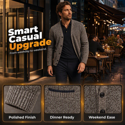 Men's Casual Button-Up Knit Cardigan