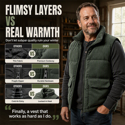 Men's Thickened Corduroy Padded Vest