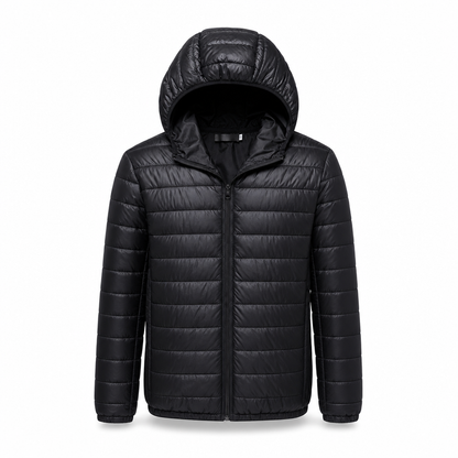 Men's Lightweight Hooded Padded Cotton Casual Short Winter Coat Plus Size