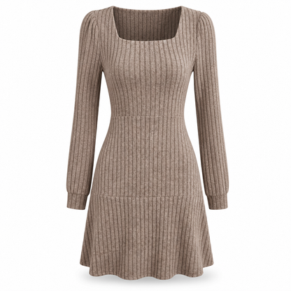 Women's Square Neck Babydoll Dress with Pockets