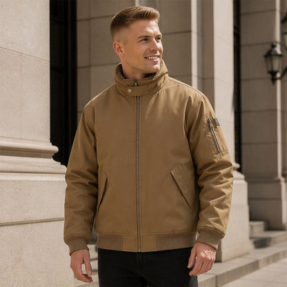 Men's Loose Plush-Lined Bomber Jacket