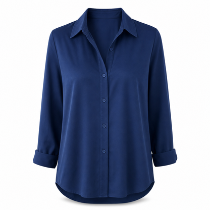 Women Elegant Casual Long Sleeve Button Up Blouse