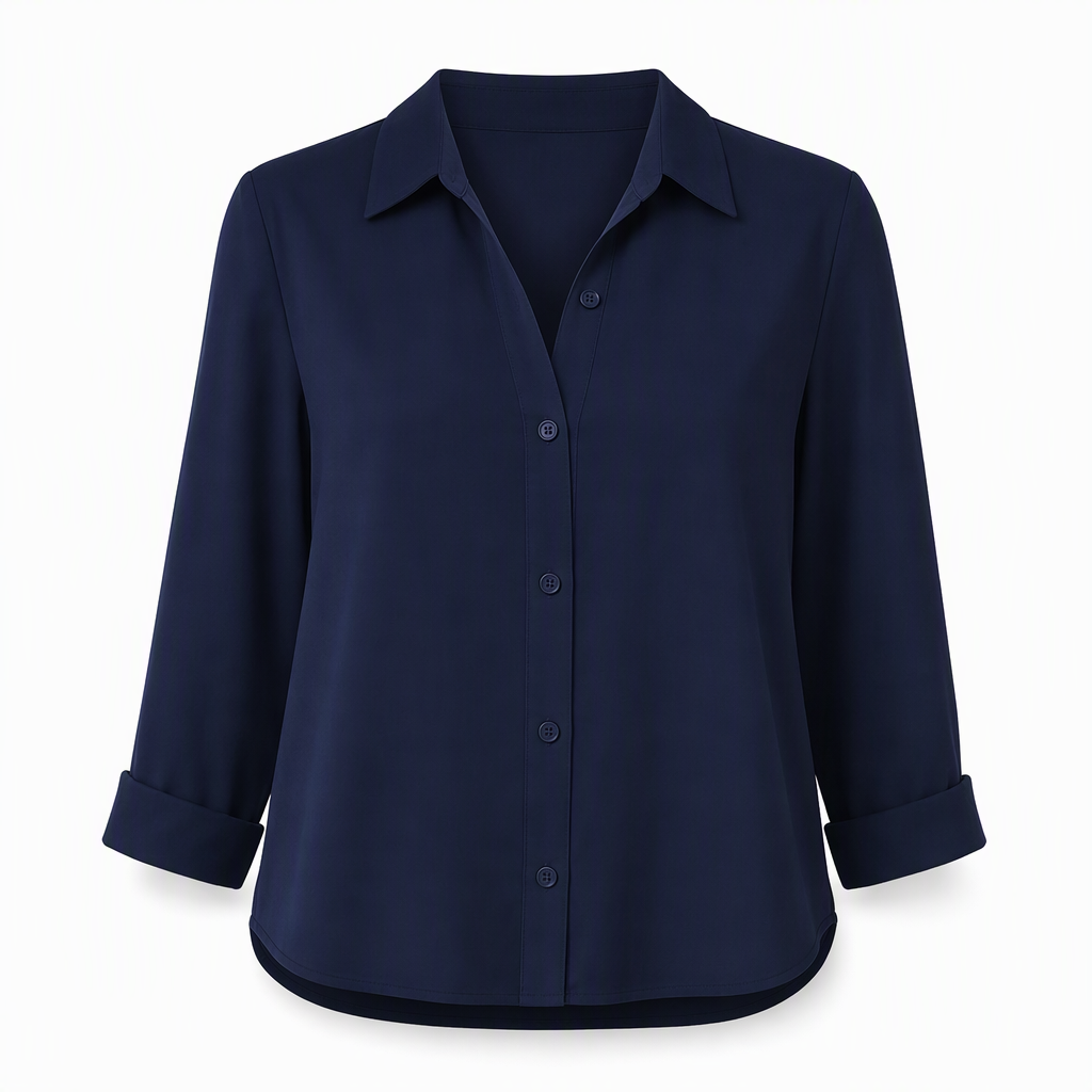 Women Elegant Casual Long Sleeve Button Up Blouse