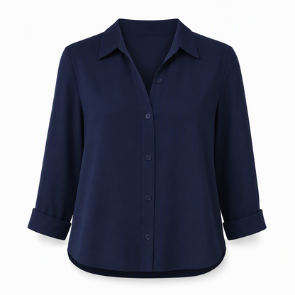 Women Elegant Casual Long Sleeve Button Up Blouse