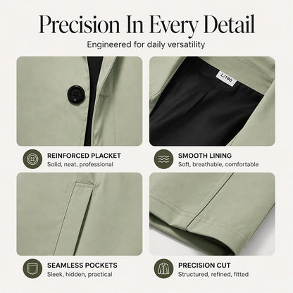 Men's Minimalist Single-Breasted Mid-Length Coat
