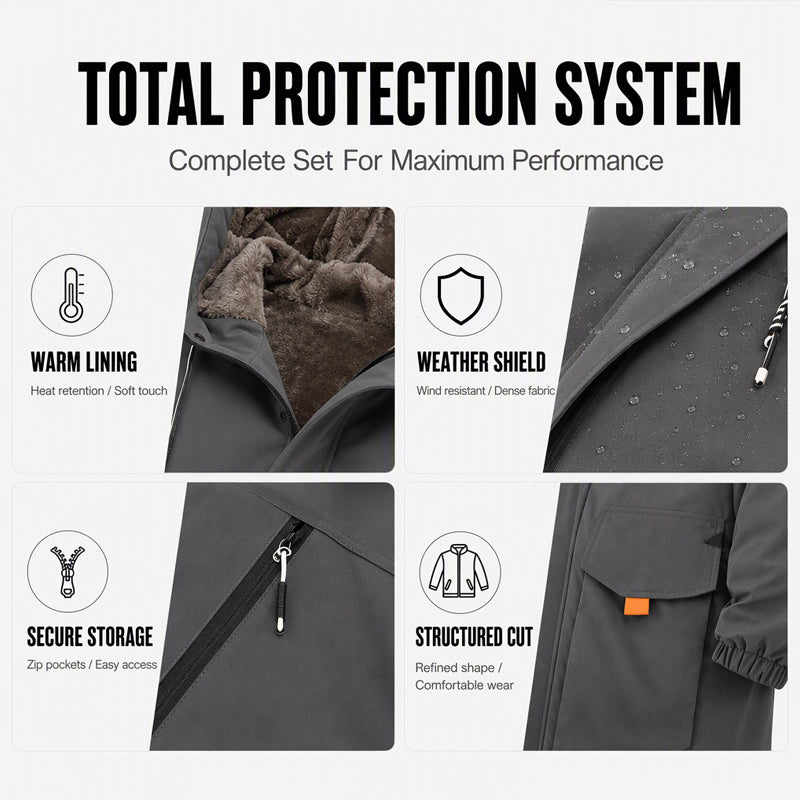 Men's Plush-Lined Hooded Parka Jacket
