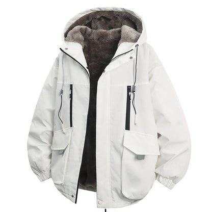 Men's Plush-Lined Hooded Parka Jacket