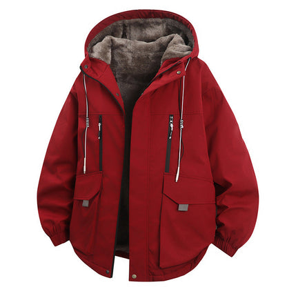 Men's Plush-Lined Hooded Parka Jacket