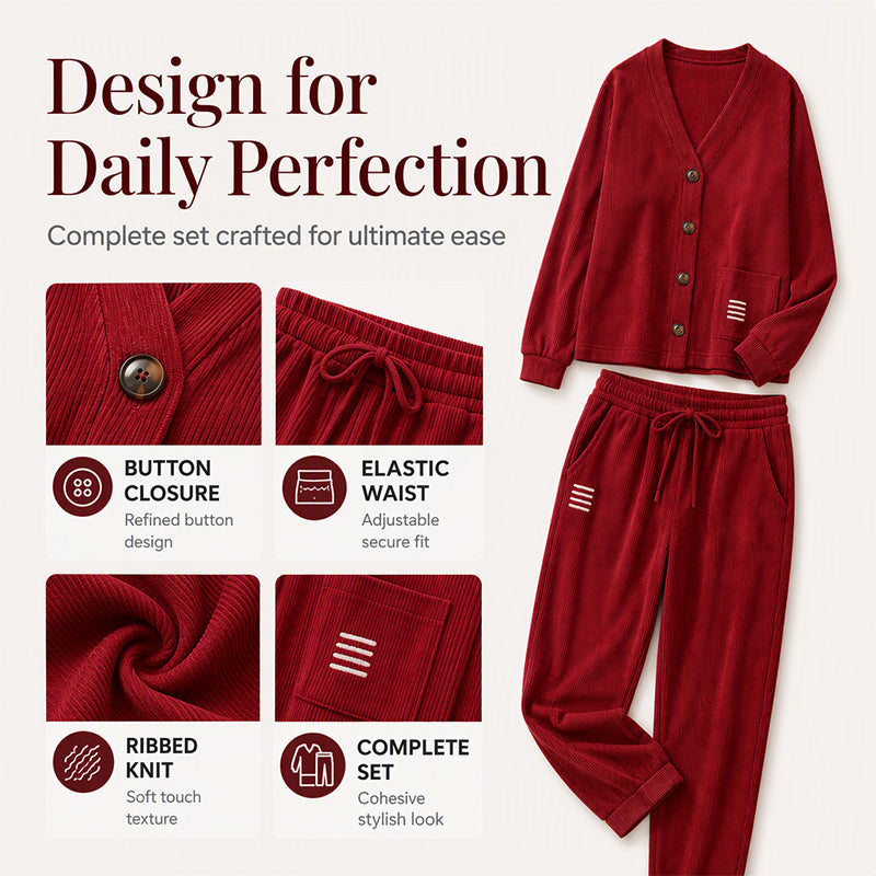 Women's Casual Corduroy 2-Piece Set