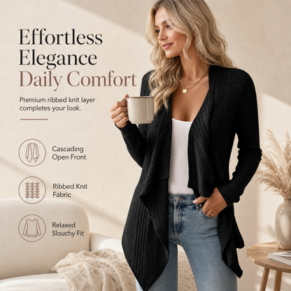 Women's Loose Fit Long Sleeve Knitted Cardigan