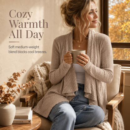 Women's Loose Fit Long Sleeve Knitted Cardigan