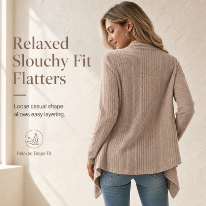 Women's Loose Fit Long Sleeve Knitted Cardigan