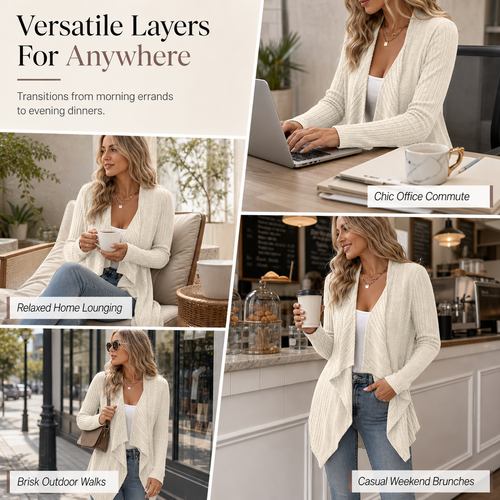 Women's Loose Fit Long Sleeve Knitted Cardigan