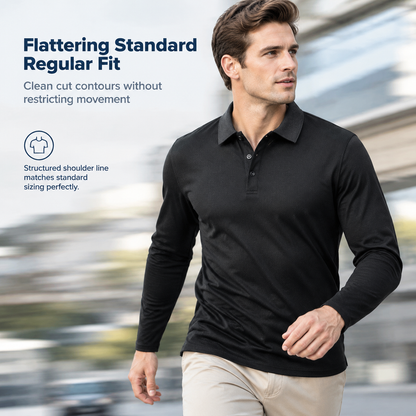 Men's Long Sleeve Collared T-Shirt
