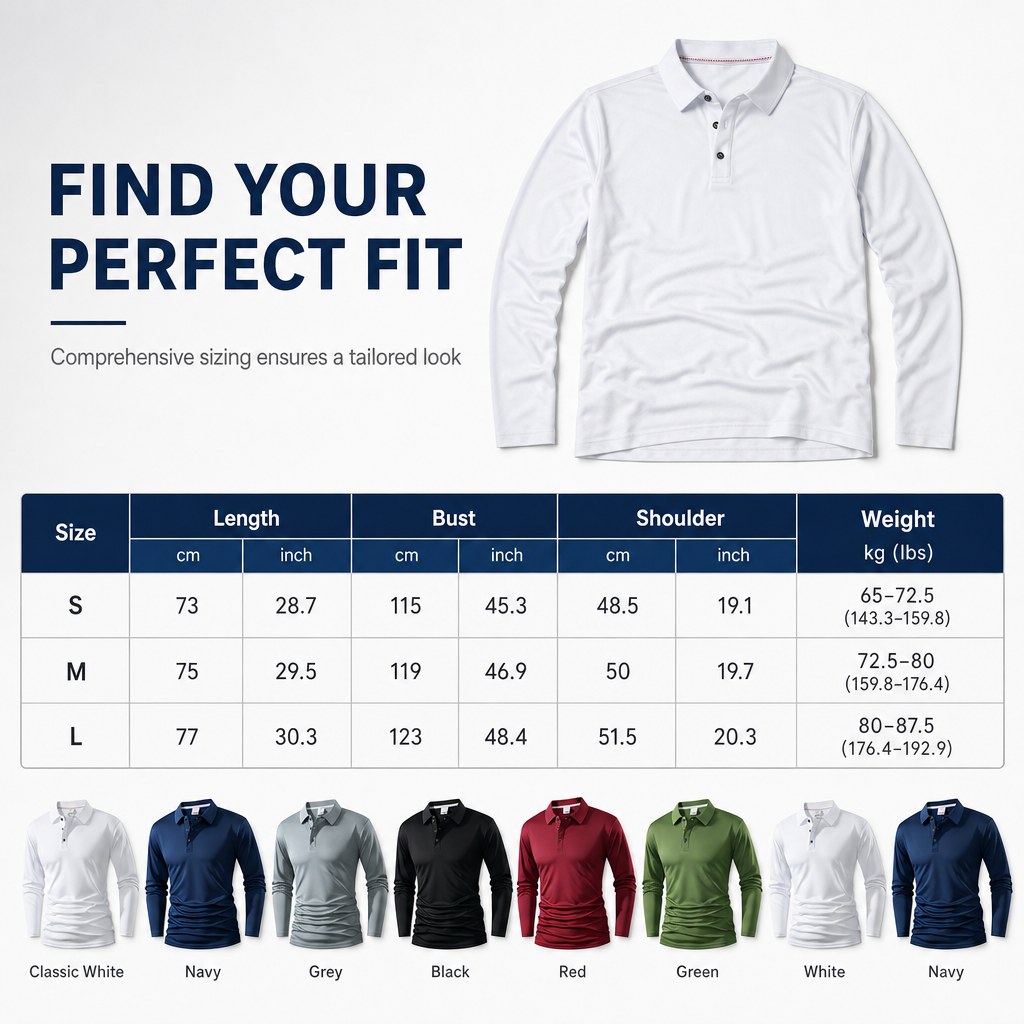 Men's Long Sleeve Collared T-Shirt