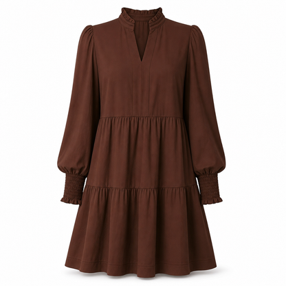 Women's V-Neck Tiered Ruffle Mini Dress