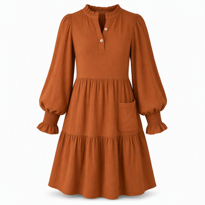 Women's V-Neck Tiered Ruffle Mini Dress