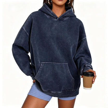 Unisex Casual Oversized Acid Wash Hoodie