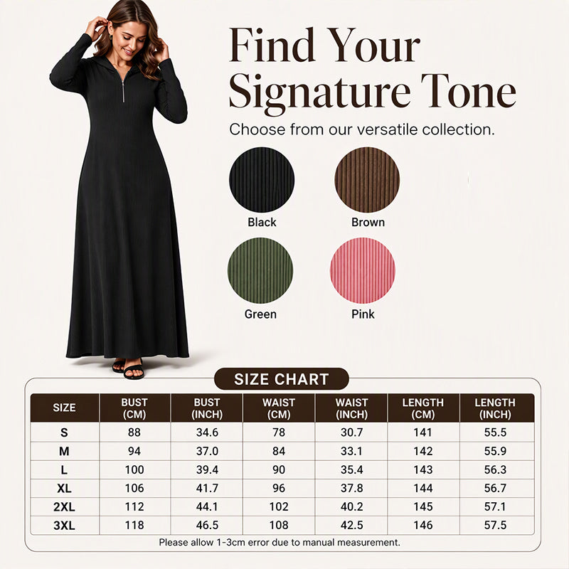 Women's Ribbed Knit Hooded Maxi Dress