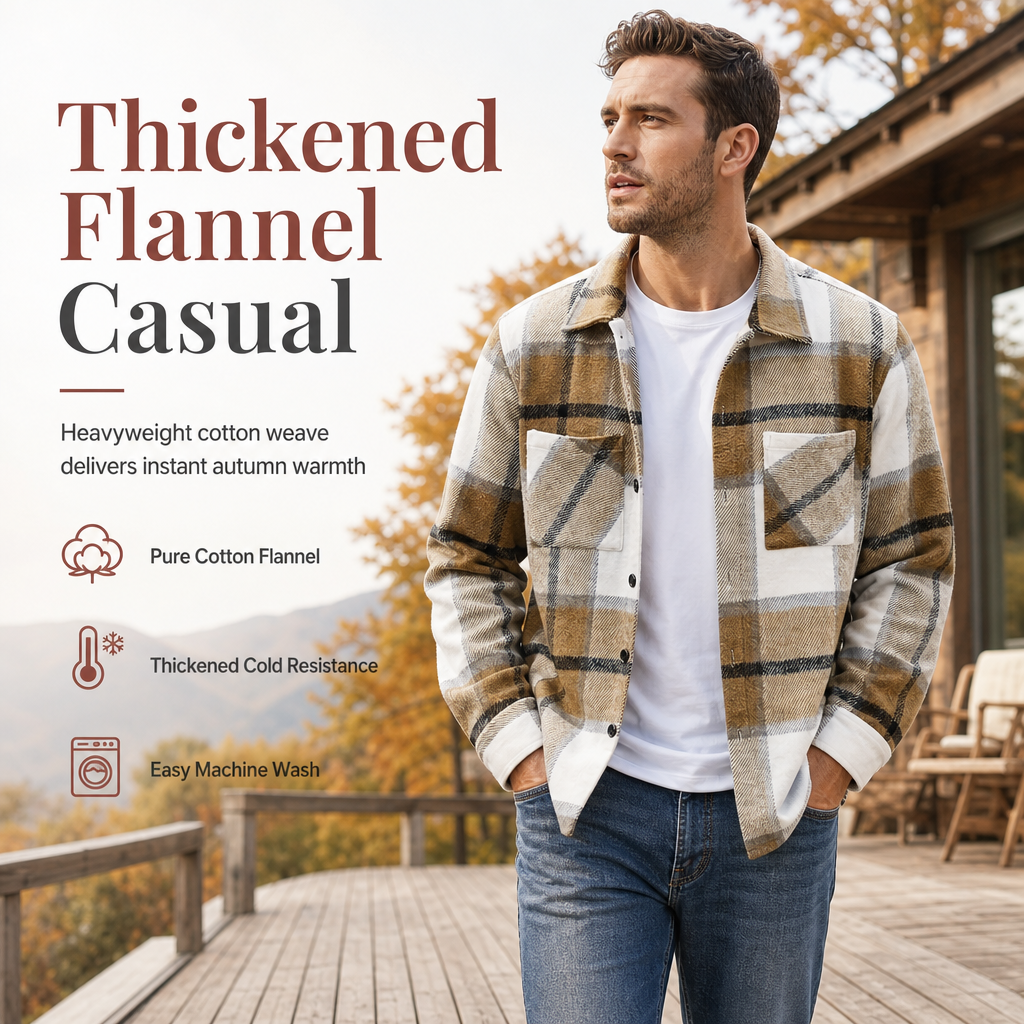 Men's Casual Plaid Flannel Shirt