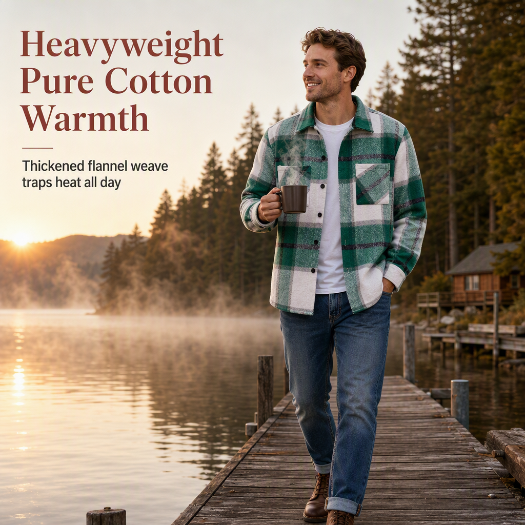 Men's Casual Plaid Flannel Shirt