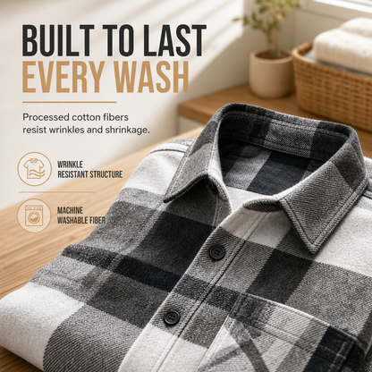 Men's Casual Plaid Flannel Shirt