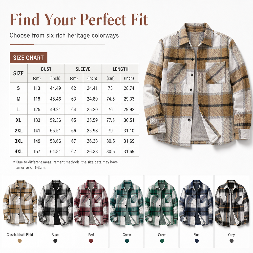 Men's Casual Plaid Flannel Shirt