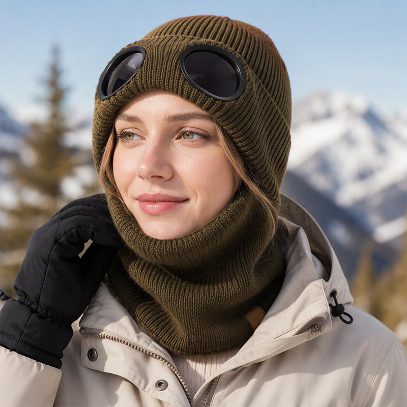 All-Weather Face Shield Beanie for Women