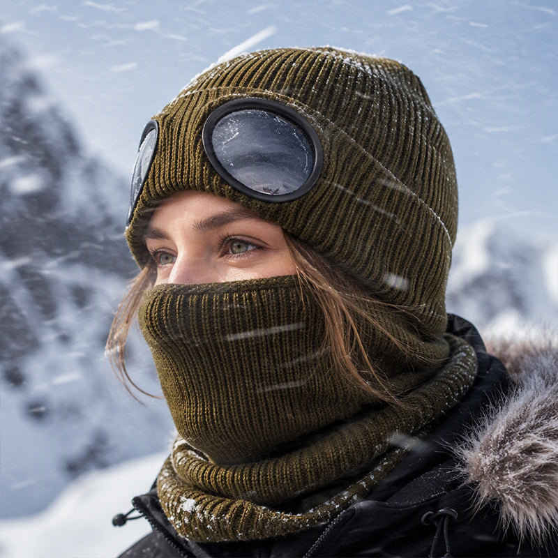 All-Weather Face Shield Beanie for Women
