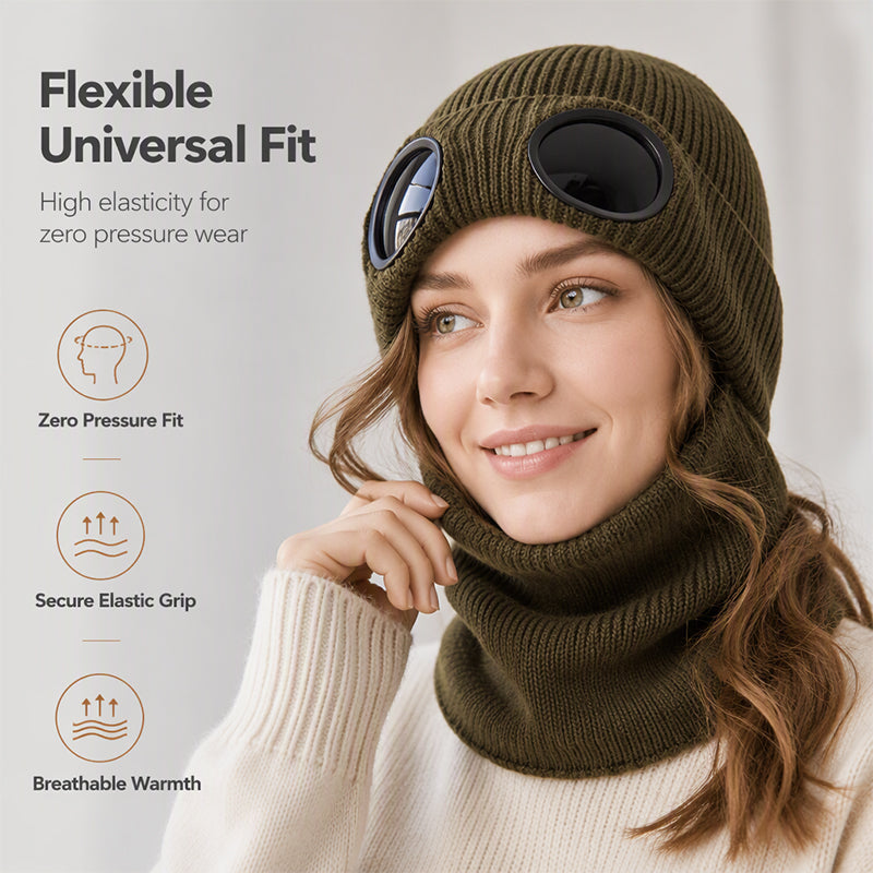 All-Weather Face Shield Beanie for Women