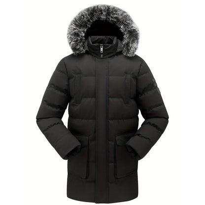 Men's Mid-Length Winter Windproof Thermal Jacket