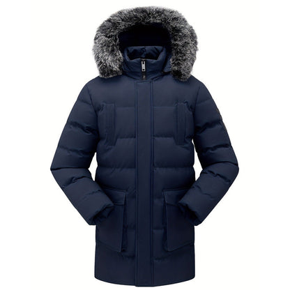Men's Mid-Length Winter Windproof Thermal Jacket