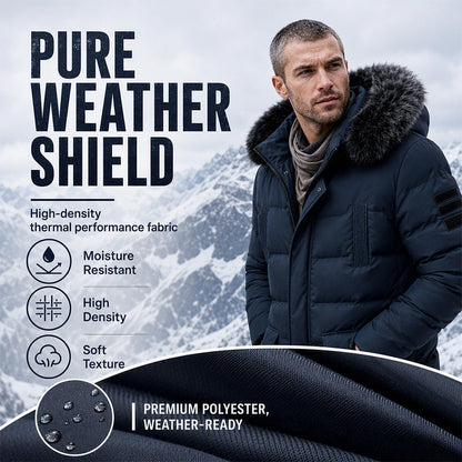 Men's Mid-Length Winter Windproof Thermal Jacket