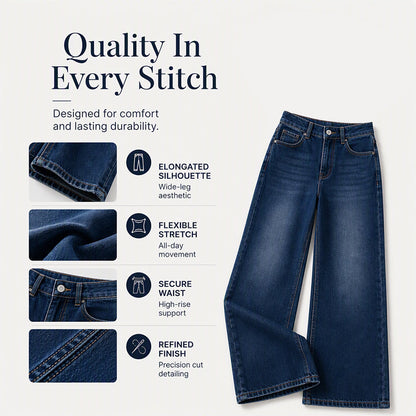 Women's High-Rise Wide-Leg Stretch Jeans