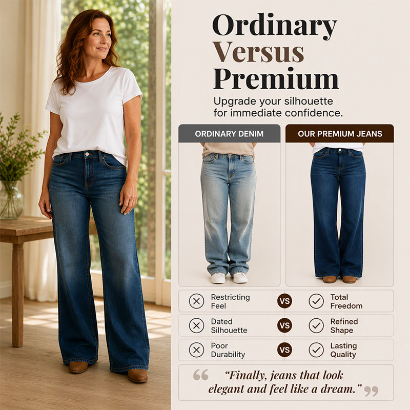 Women's High-Rise Wide-Leg Stretch Jeans
