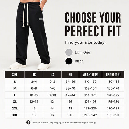 Men's Casual Wide-Leg Sweatpants with Pockets