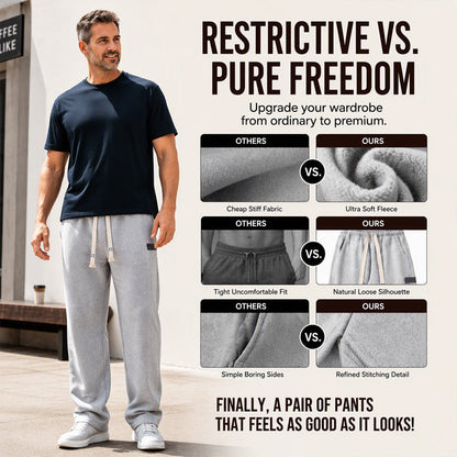 Men's Casual Wide-Leg Sweatpants with Pockets