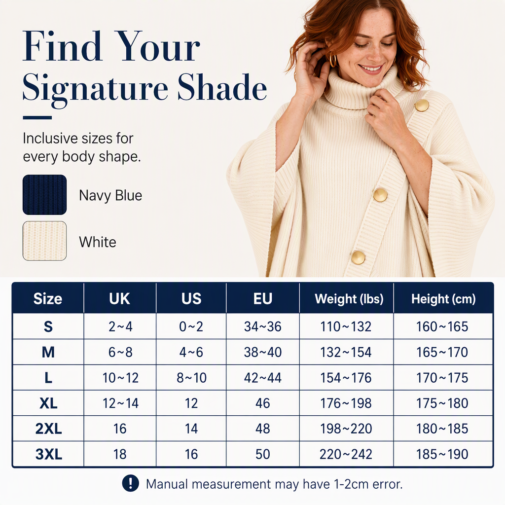Women's Asymmetric Turtleneck Poncho Knit Sweater