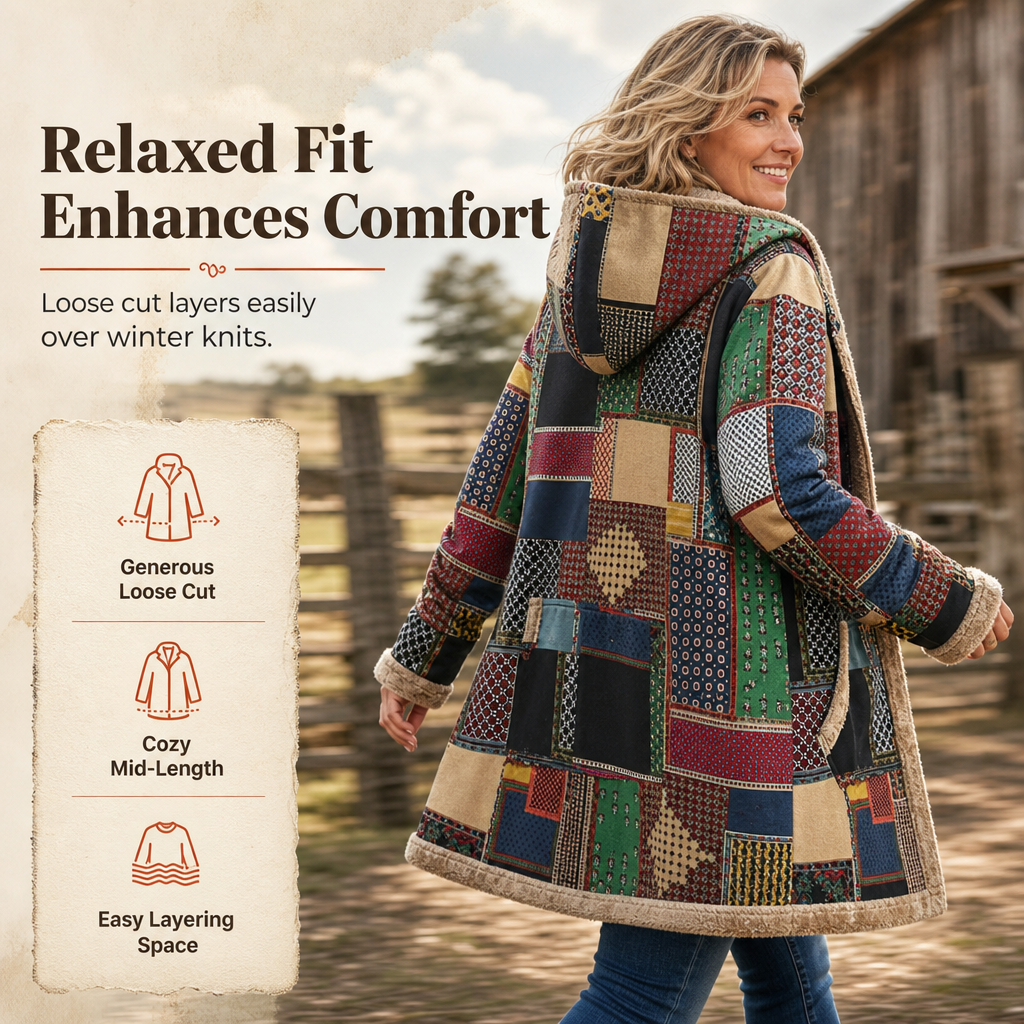 Women's Winter Cotton Linen Printed Hooded Sweatshirt Warm Plush