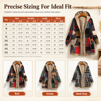 Women's Winter Cotton Linen Printed Hooded Sweatshirt Warm Plush