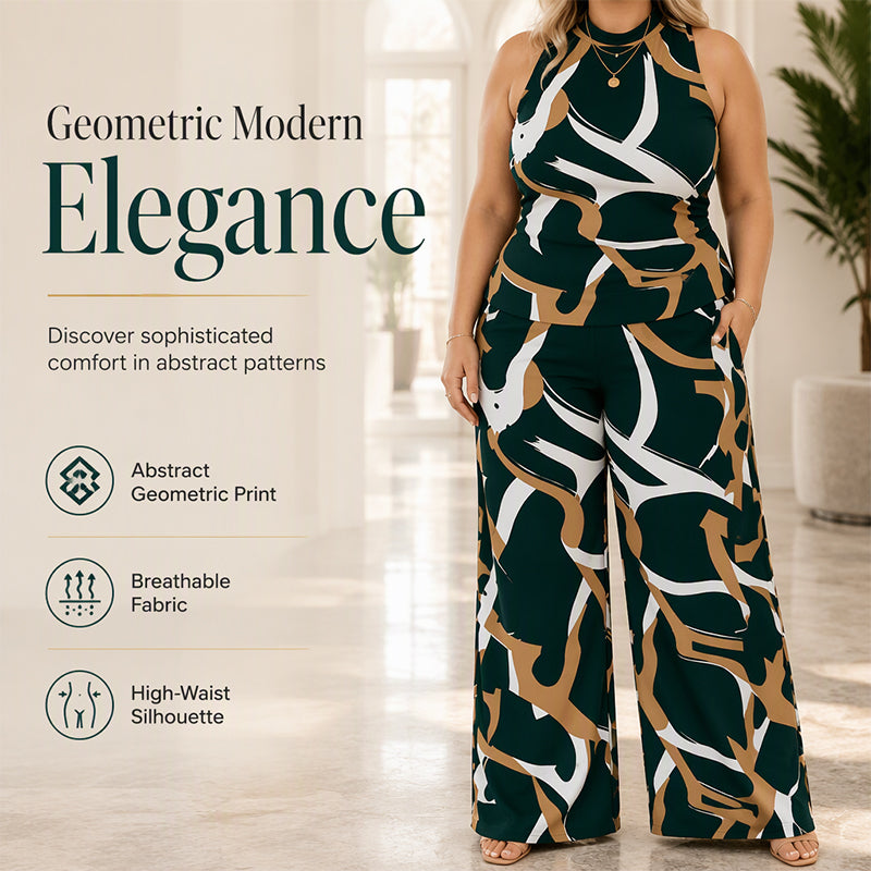 Elegant Print 2-Piece Set for Women