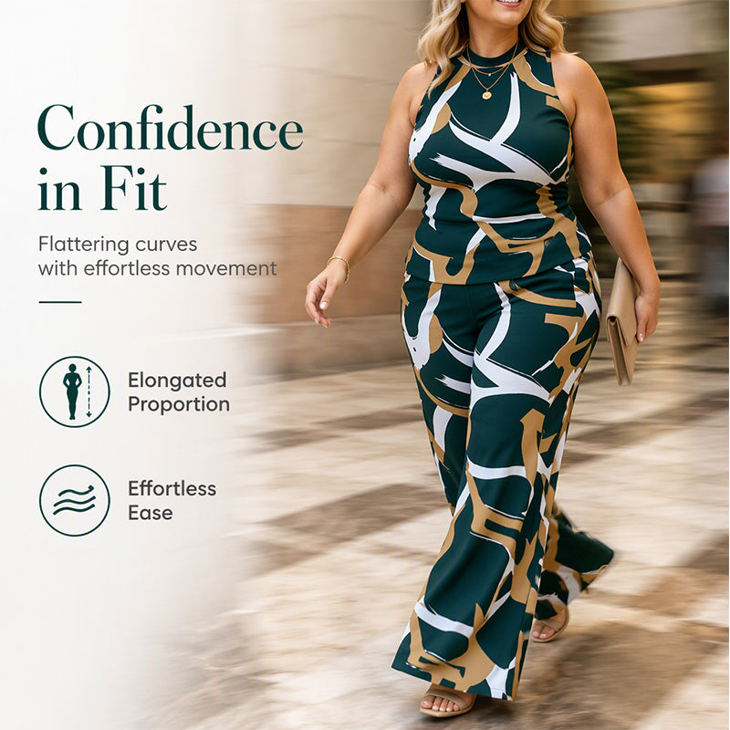 Elegant Print 2-Piece Set for Women