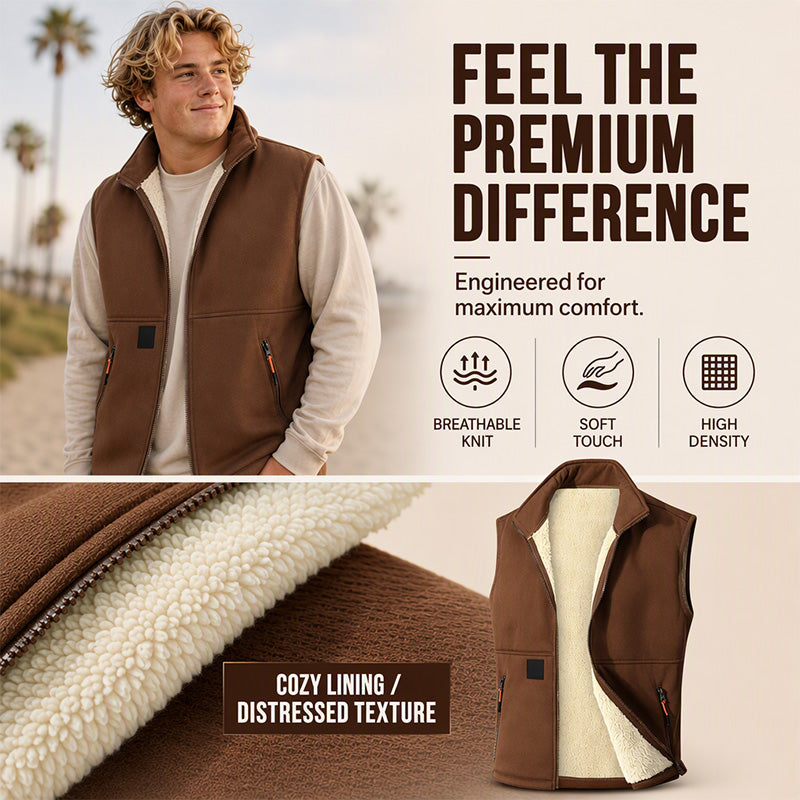 Unisex Winter Plush-Lined Warm Vest