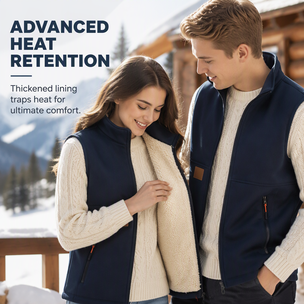 Unisex Winter Plush-Lined Warm Vest